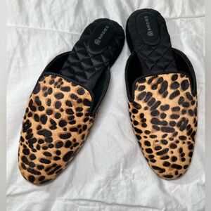 Birdies The Phoebe Cheetah/Leopard Calf Hair Mule Slipper Size 8.5